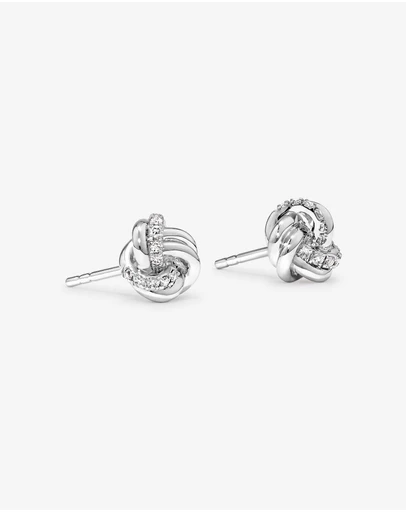 Michael Hill - 0.15 Carat TW Diamond Knots Stud Earrings in Sterling Silver
