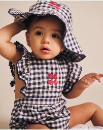Huxbaby - Frilly Playsuit Cherry Pie Checks - Babies