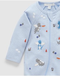 Purebaby - Thick Zip Growsuit -Kids-Babies