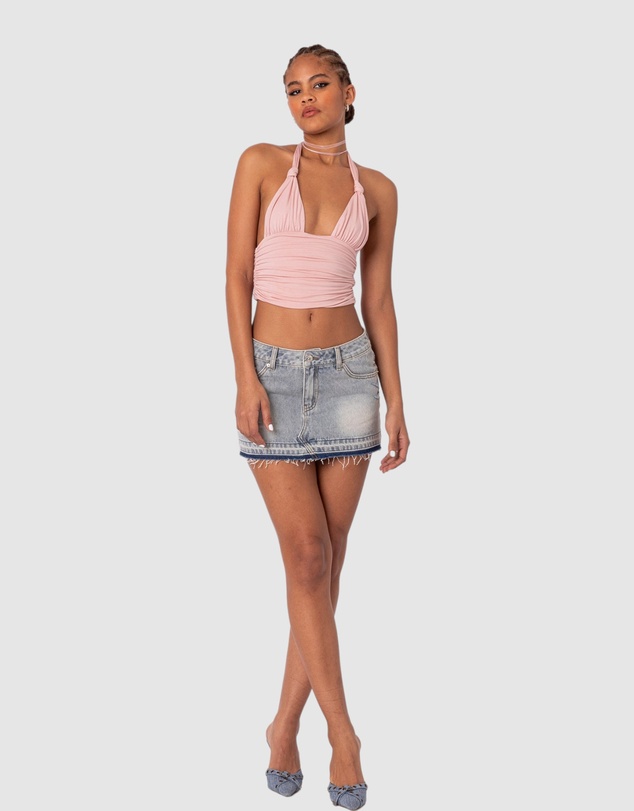 EDIKTED - Lillie Knotted Halter Top