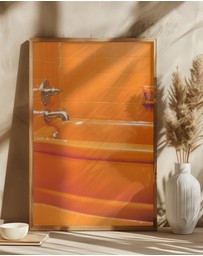 Olive et Oriel - Orange Tub by Bethany Young Art Print