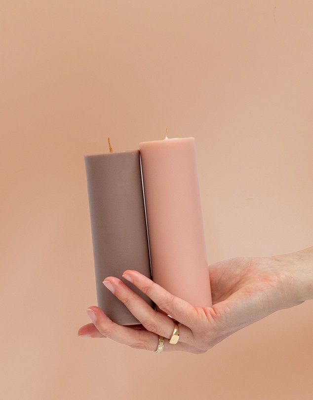 porter green - escc medium pillar candle soy-blend unscented candles