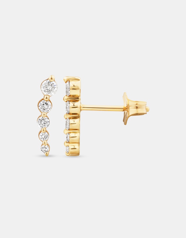 Michael Hill - Ear Climbers with 0.25 Carat TW of Diamonds in 10kt Yellow Gold