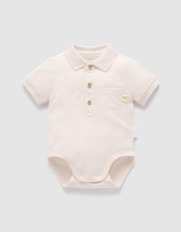 Purebaby - Polo Bodysuit- Kids-Babies
