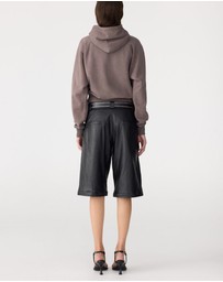 Bassike - Fleece Cropped Hoodie