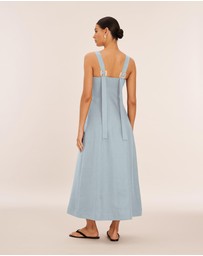 AERE - Nora Buckle Detail Linen Slip Dress