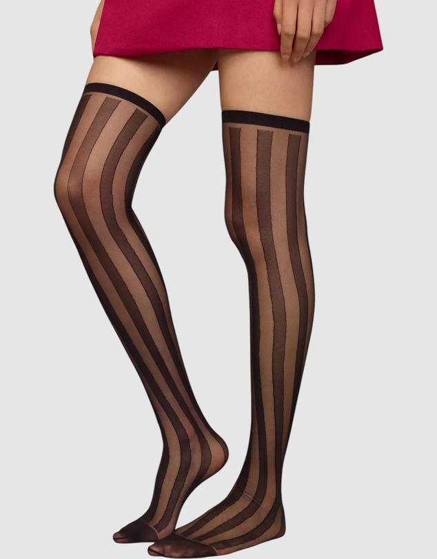 High Heel Jungle - Crue Striped Thigh High Sock