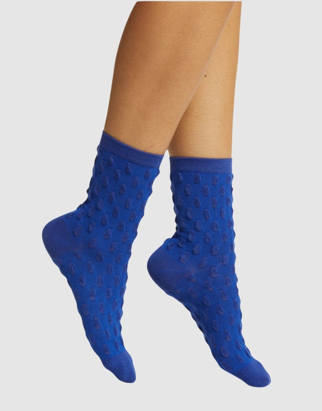 High Heel Jungle - Waffle Combed Cotton Socks - Indigo