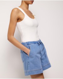AERE - Denim Drawcord Shorts