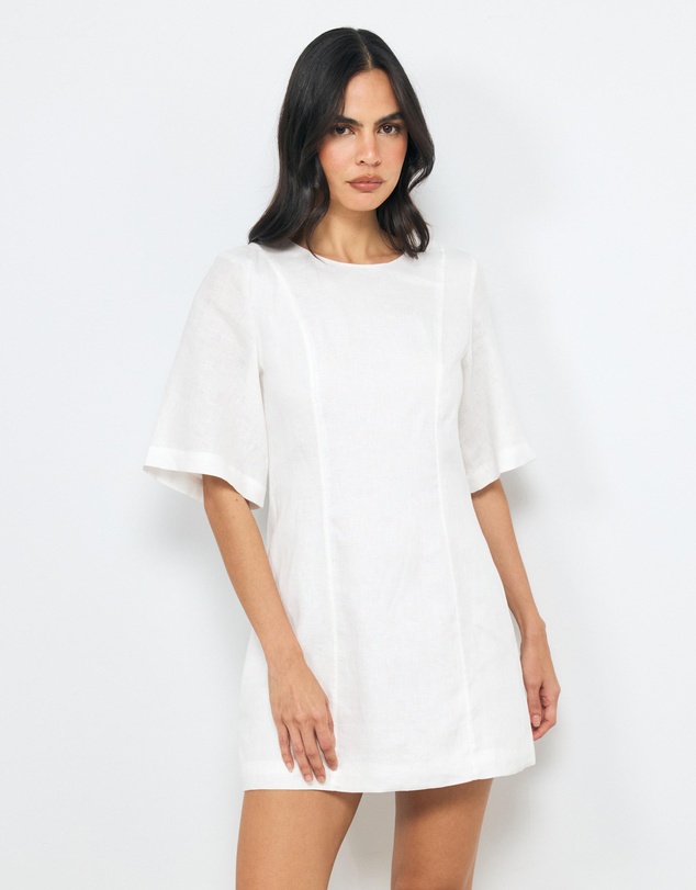 AERE - Atri Seam Detail Linen Mini Dress