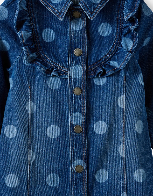 Cotton On Kids - Long Sleeve Denim Ruffle Dress