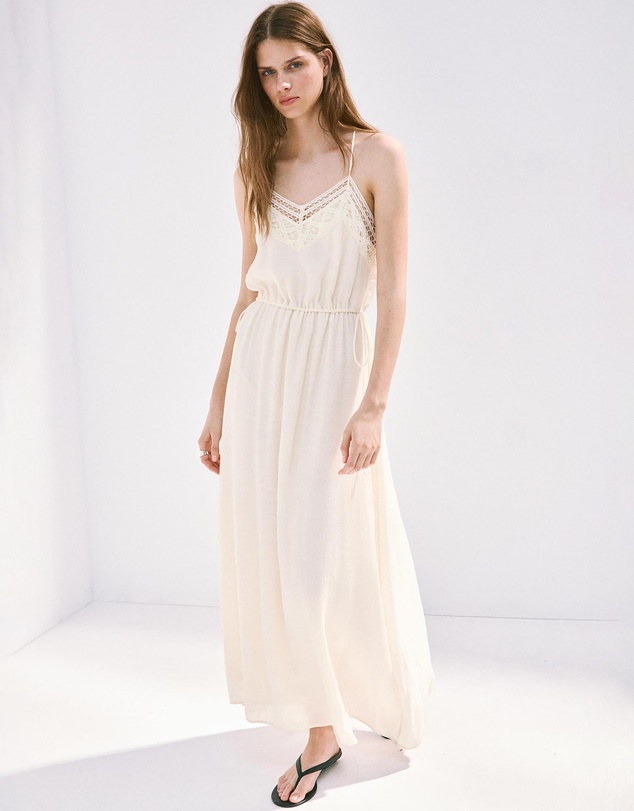 M.N.G - Embroidered Cutwork Crinkle Dress