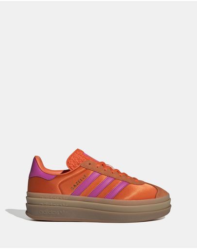 adidas gazelle silver green womens adidas Gazelle Bold Shoes - Women's - Aurora Coffee / Light Pink / Gold main image 1