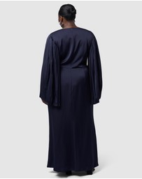 Pink Dusk by Curve Project - Sultry Satin Cape Dress