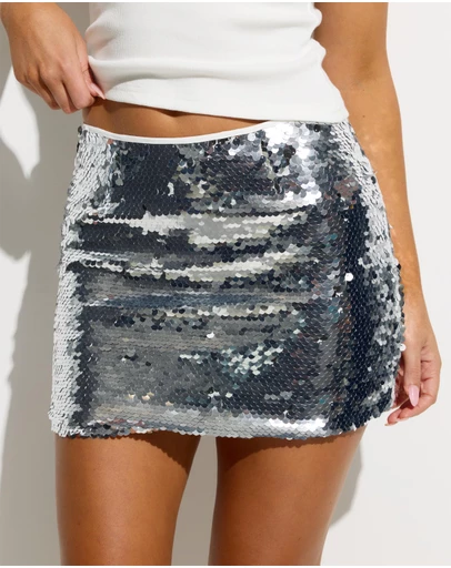 Dazie - Spritz Hour Sequin Mini Skirt
