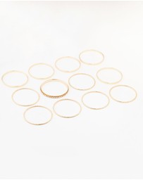 Lovisa - Gold Bangle Bracelets 12-Pack