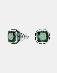 Swarovski - Birthstone Stud Earrings, Square Cut, May, Green, Rhodium Plated