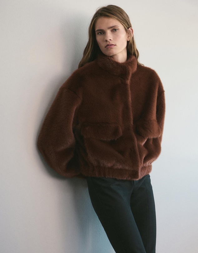 M.N.G - Faux-Fur Jacket With Pockets