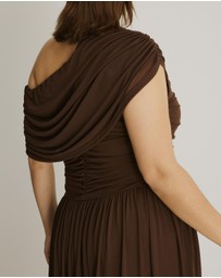 Atmos&Here Curvy - Winnie Off Shoulder Mesh Maxi Dress