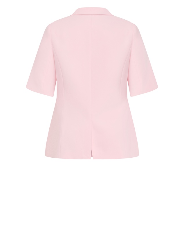 City Chic - Plus size Abbie Short Sleeve Blazer - heavenly pink
