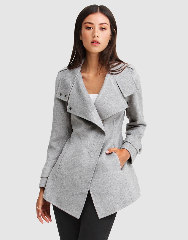 Belle & Bloom - Bad Girl Wool Blend Moto Coat