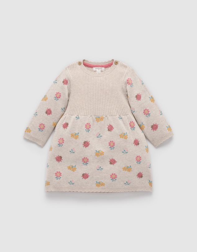 Purebaby - Ladybird Knitted Dress -Kids-Babies