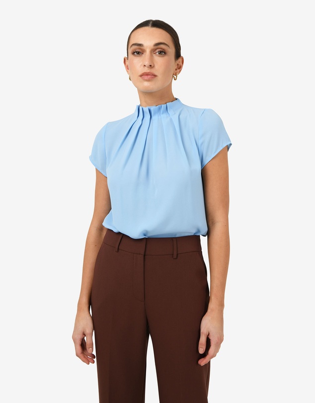 Forcast - Olivia Pleated High Neck Top