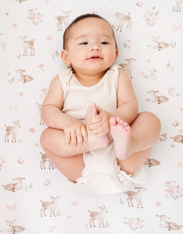 Living Textiles - 2 Pack Organic Cot Fitted Sheet - Fawn Fables