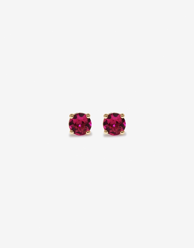 Michael Hill - Created Round Red Ruby Birthstone Stud Earrings in 10kt Yellow Gold