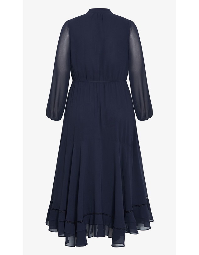 City Chic - Plus size Yasmin Long Sleeve Maxi Dress - navy