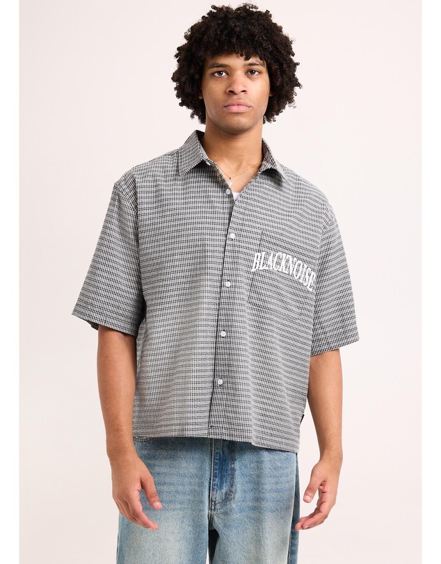 Black Noise White Rain - Heaton Short Sleeve Shirt