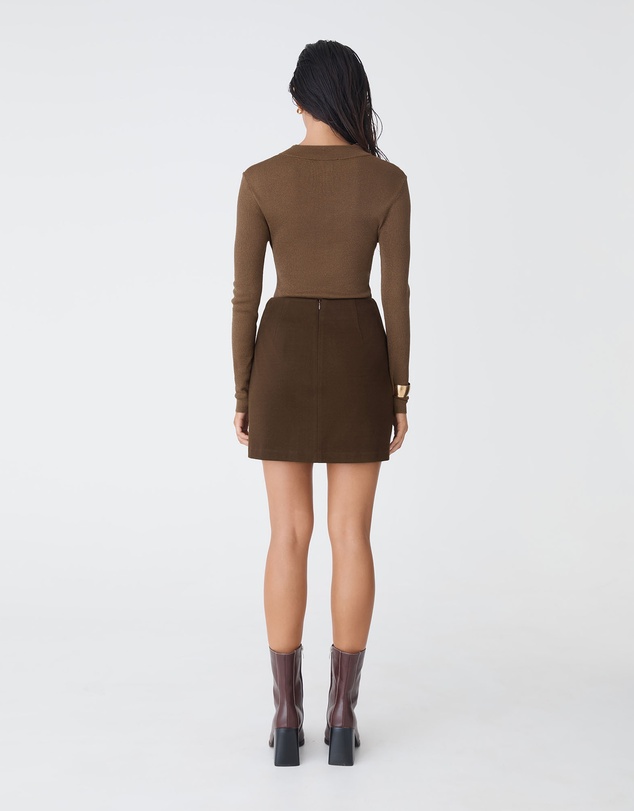 Forcast - Ciara Keyhole Lurex Knit Top