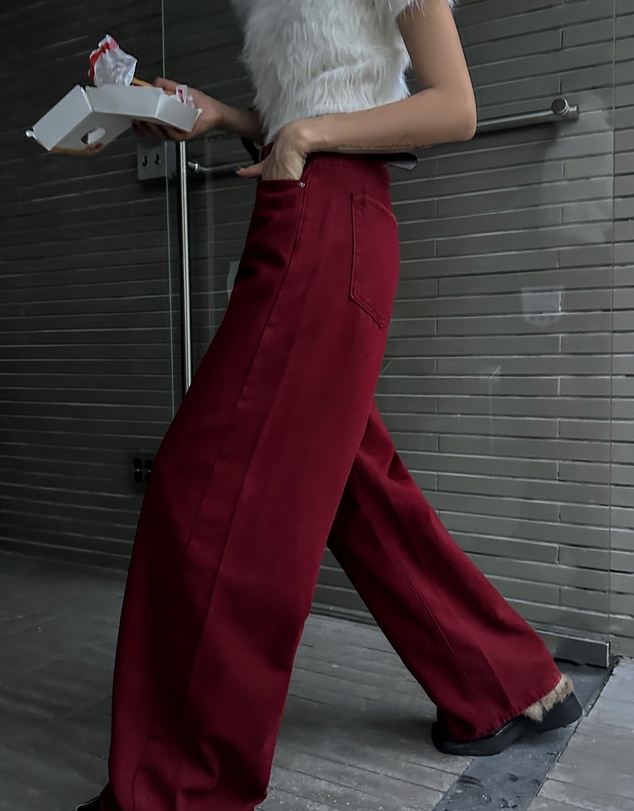 Glamorous - High-waisted fleece silhouette straight-leg jeans
