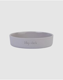 Lilly + Dash - Cat Eat and Drink Set – 2 Bowls + Lick Insert + Blue Placemat