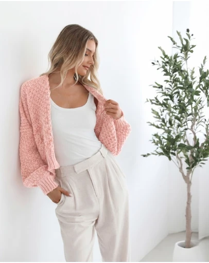 Esther & Co - Dorine Cardigan - Soft Pink