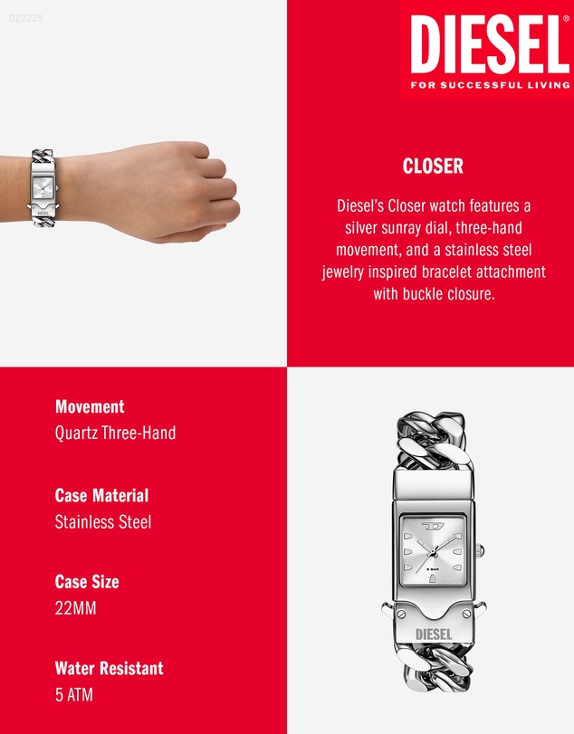 Diesel - Closer Silver Tone Analogue Watch