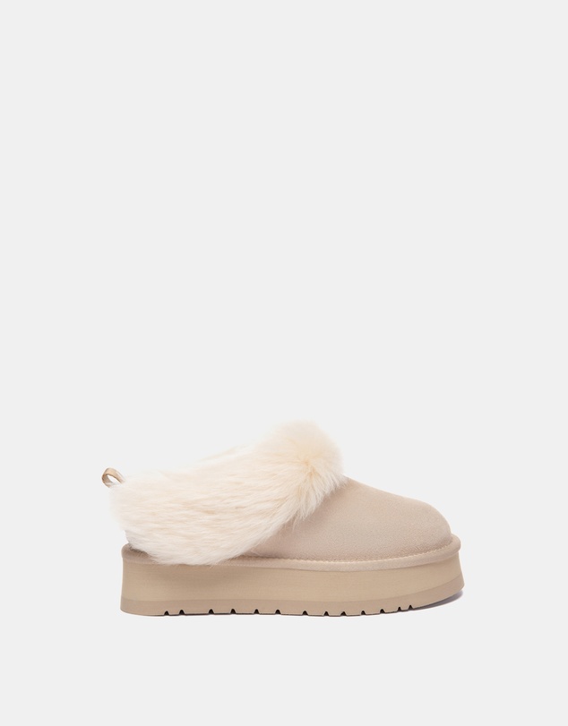 EVERAU - Australian Shepherd Ugg Mianee Platform Cow Suede Upper House Shoes