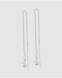 Elli Jewelry - Earrings Pull Through Drop Pendant With Crystal in 925 Sterling Silver