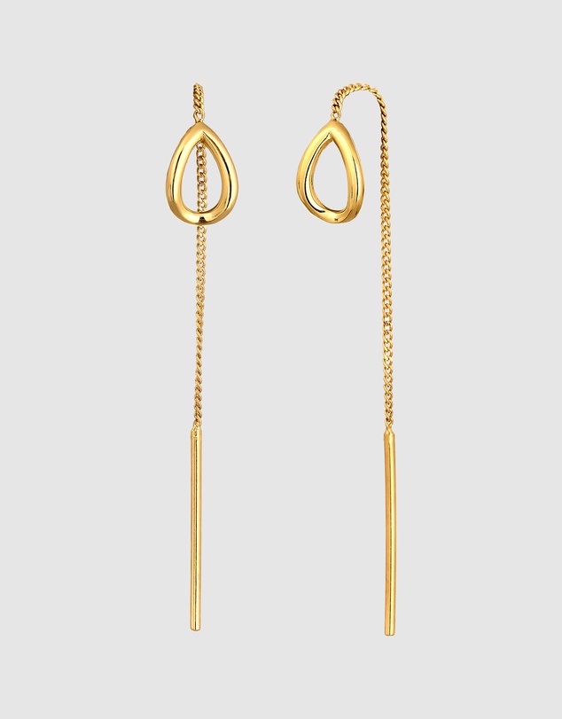 Elli Jewelry - Geometric Drop Earrings in Gold-Plated 925 Silver