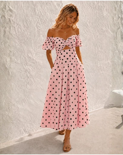 Esther & Co - Soheila Dress - Pink Spot