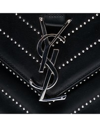 Pre-Loved by Azura Reborn - Pre-Loved Studded Chevron Calfskin Monogram Envelope Chain Flap