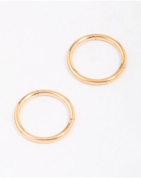 Lovisa - Gold Plated Surgical Steel Sleeper Hoop Earrings 10mm