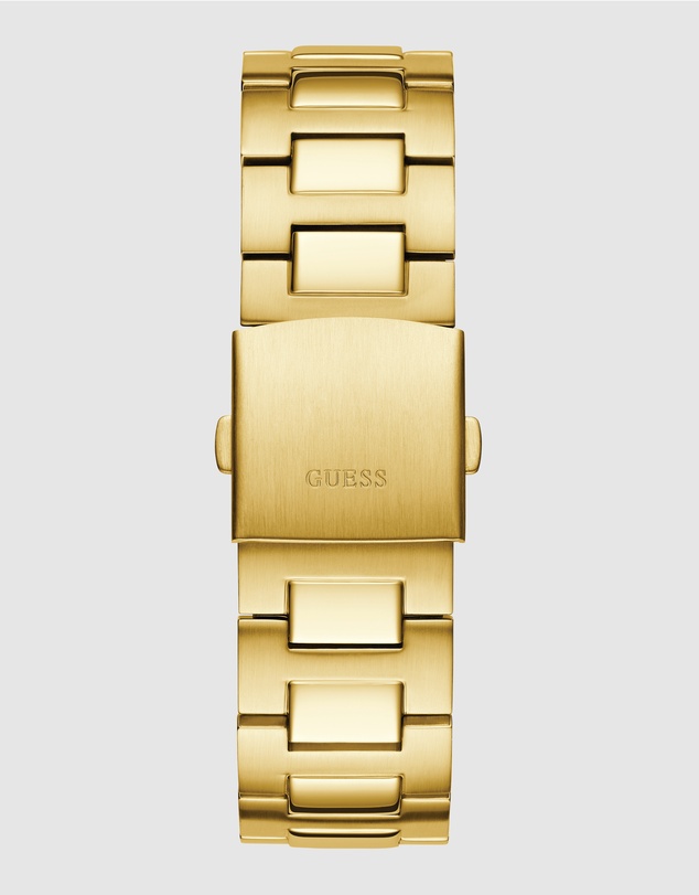 GUESS - Gold-Tone Multi-function Men's Watch with 46mm Champagne Dial