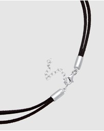 Elli Jewelry - Necklace Choker Star Pendant with Faux Leather in 925 Sterling Silver