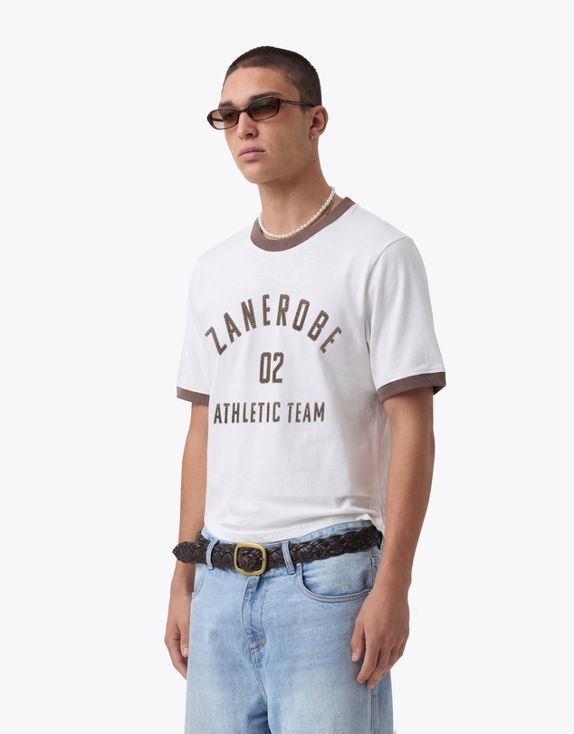 Zanerobe - Ath. Baby Ringer Tee Vintage White/Choc