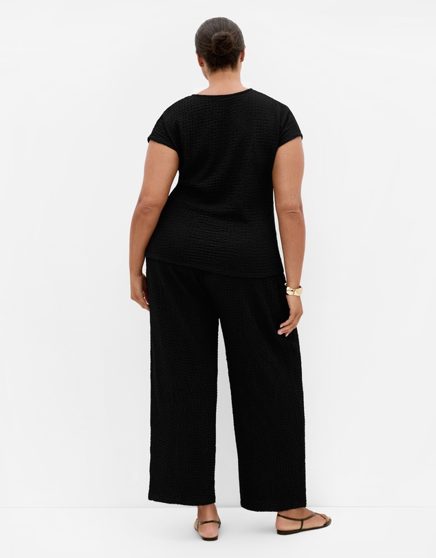City Chic - Plus Size Zoie Side Tie Top - black