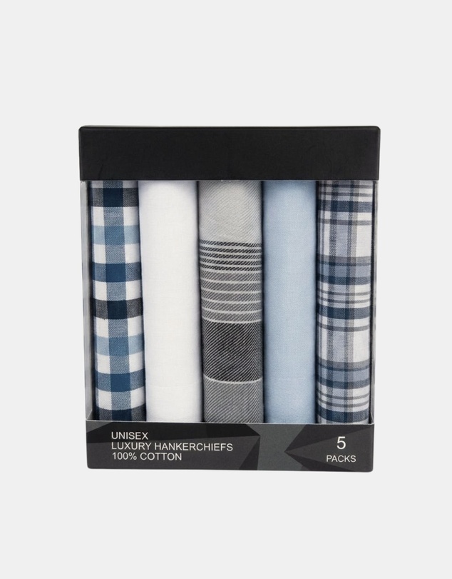 Henry Bucks - HENRY BUCKS Luxury Cotton Handkerchiefs 5 Pack MULTI