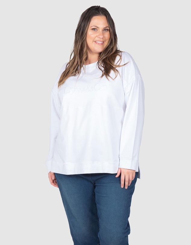 Love Your Wardrobe - LYW & Co Embroidered Sweat Top