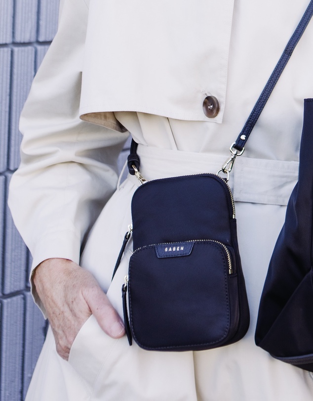 SABEN - Nikko Pocket Nylon Phone Sling Black