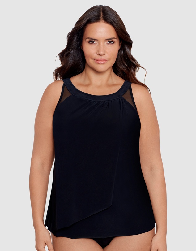 Miraclesuit Swimwear  - Illusionists Ursula High Neck Underwired Plus Size Tankini Top